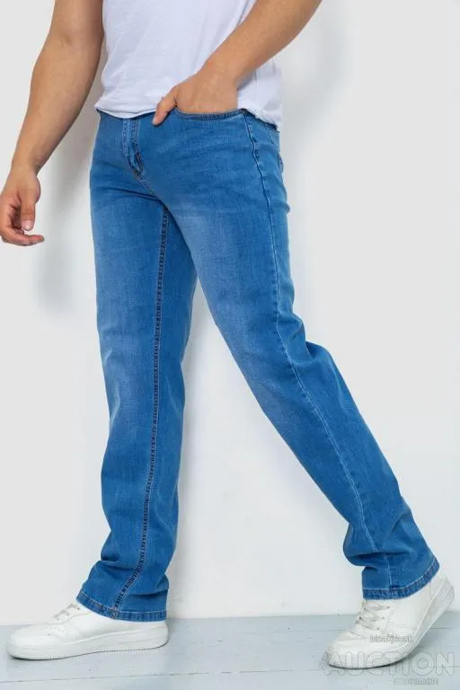 Джинсы мужские с потертостями, цвет голубой, 244R22-784 З аукціону