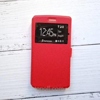 фото, Чохол-книжка Doogee X5 Max / X5 Max Pro для телефону (з віконцем) Червоний