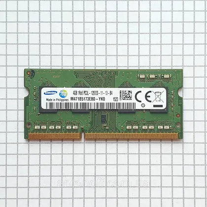 фото, Модуль пам'яті Samsung 4GB 1Rx8 PC3L-12800S (DDR3L) M471B5173EB0-YK0 для ноутбука