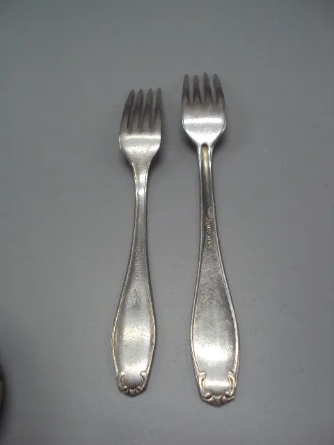 Столовые приборы вилки нерж столовая и десертная вилка нержавейка 18,2 см и 20 см лот 2 шт №18639в Недорого