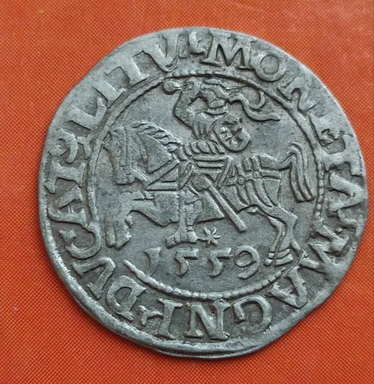 1559 год монета полугрош полугріш серебро 1.2 грамма редкий год Литва всадник с мечом kl246 Ціна