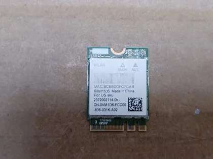 фото, номер1055-28 Wi-Fi модуль адаптер Killer1535 0VM1D6  для DELL XPS 15 9570 7590 Precision 5530 5540 оригінал