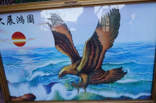 Светящаяся Электро Картина орел и море большая, в раме 150 х 99,2 см, без рамы 144 х 93,2 см №134 Де купити