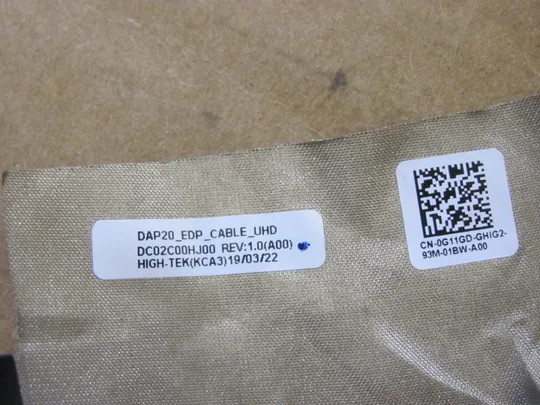 номер0991-11 Шлейф матриці для ноутбука Шлейф дисплея Шлейф підключення дисплея Шлейф екрана Laptop matrix cable 40pin  DAP20 DC02C00HJ00 0G11GD  для DELL Precision 7730 7740 M7730 M7740 оригінал Інтернет-аукціон