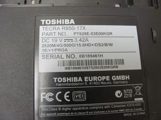 4429 TOSHIBA TECRS R850 I5-2520M 2GB  НІМЕЧЧИНА в Україні