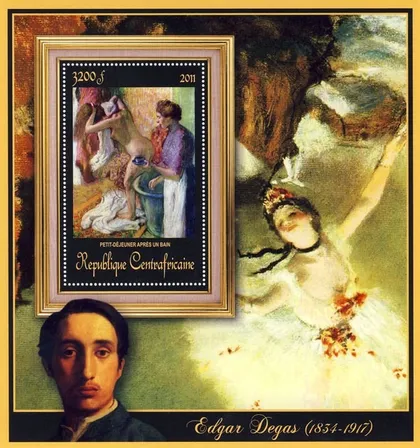 фото, ЦАР-Живопись-Эдгар Дега-2011.Чистый Блок.  MNH.