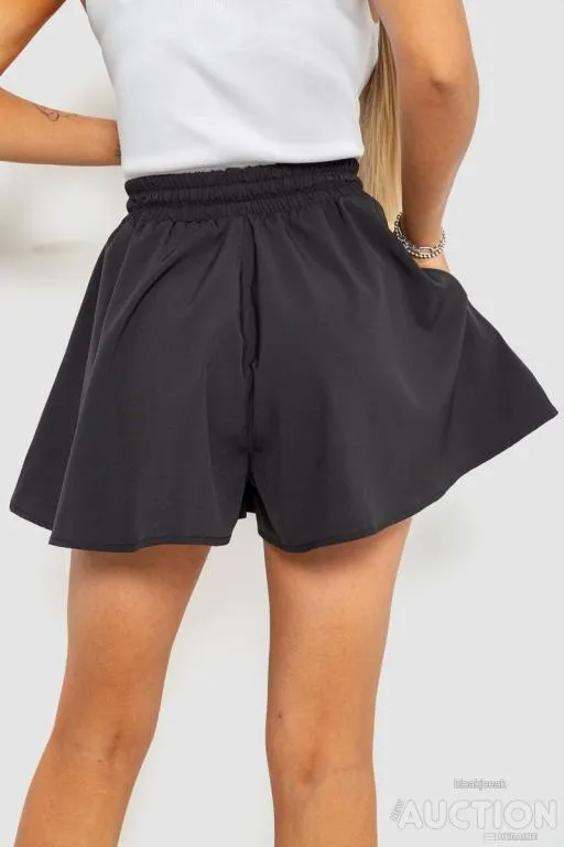 Шорты-юбка однотонные, цвет черный, 102R5256 Продаж