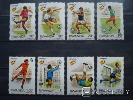 Руанда футбол 8 шт 1982 MNH ** Ціна