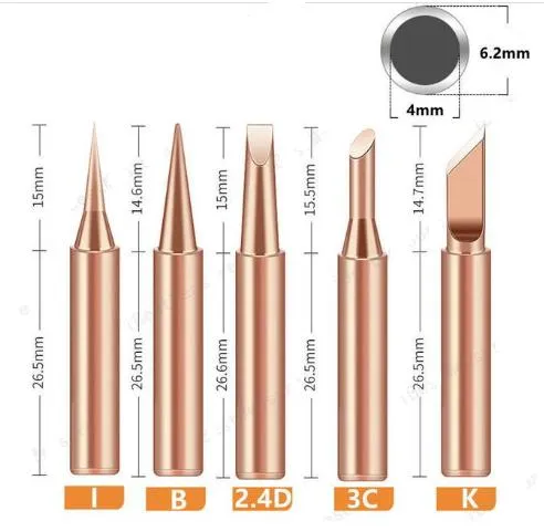 Купити Жало для паяльника паяльной станции. Набор 5 шт. медь 900 М.
