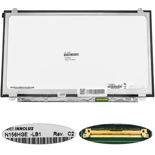 Купити Матриця 15.6 N156HGE-LB1 (1920*1080, 40pin, LED, SLIM(вертикальні вушки), глянець, роз'єм праворуч знизу) для ноутбука (renew)