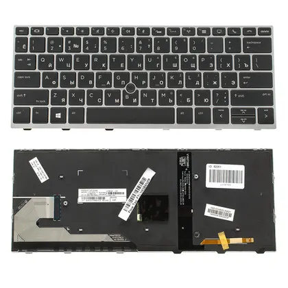 фото, Клавіатура для ноутбука HP (EliteBook: 730 G5, 830 G5) rus, black, підсвічування клавіш, с джойстиком