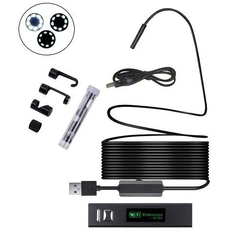 Бороскоп эндоскоп Wi-Fi USB камера 1600x1200 8мм кабель 10м Android Windows Ціна