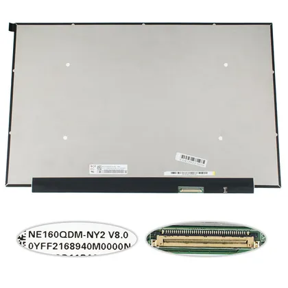 фото, Матриця 16.0 NE160QDM-NY2 (2560*1600, 40pin(eDP, IPS, 165Hz), LED, SLIM(без планок та вушок), матова, роз'єм праворуч знизу) для