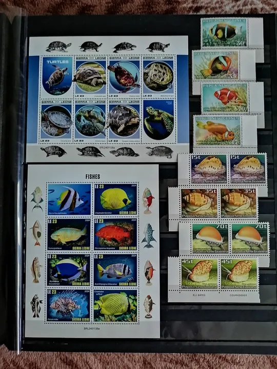 Сьерра Леоне-Папуа-Новая Гвинея-Гвинея-2024-1986-87.Чистая коллекция из 5 полных комплектов. Фауна морей.MNH Ціна