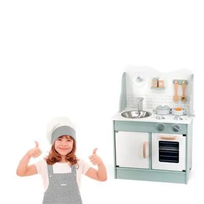 Игровой набор Viga Toys кухня из дерева с аксессуарами PolarB зеленая (44048) З аукціону
