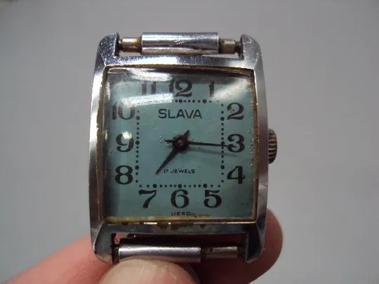 Купити Женские наручные часы Слава 17 камней ссср с браслетом на ходу размер 3х2,2 см №14651