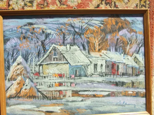 Зас.худ.укр. Роскин Н. раз. 50 х 35 см. картон смешаная техника 1991 гг. Закарпатская школа. Де купити