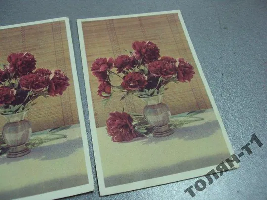 открытка пионы 1965 шагина лот 3 шт №1850 Продаж