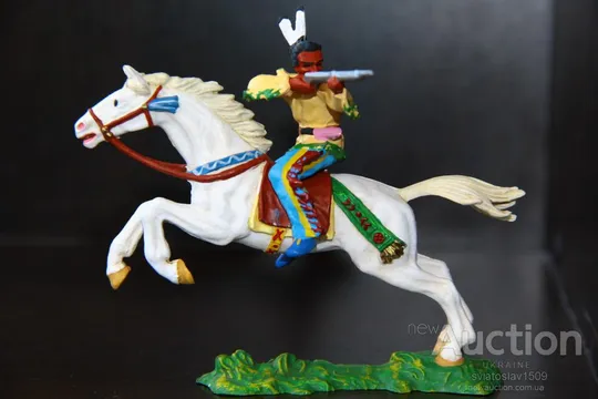 индеец стрелок на скачущей лошади ELASTOLIN 70мм ФРГ №54656 Інтернет-аукціон