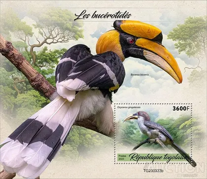 фото, Того -Птицы - Носороги -2023. Чистый полный красивый комплект. MNH.