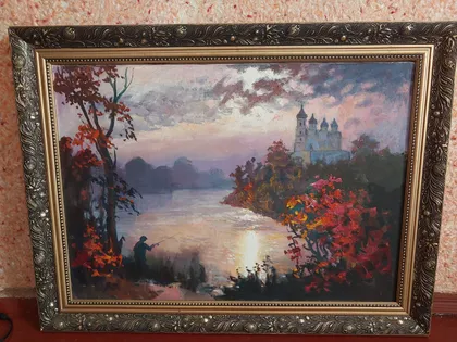 фото, Картина "Вечір Овруч" 70х50. Олія, полотно.