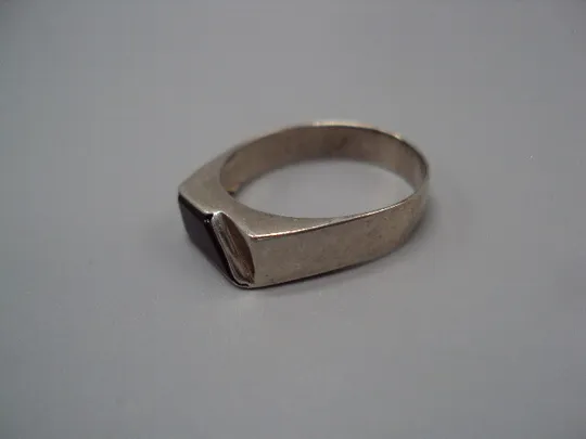 Кольцо прямоугольник печатка печать серебро 925 проба Украина вес 3,22 г 20-20,5 размер №15443 Де купити