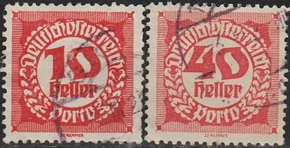 фото, 1920 - Австрія - Доплатні 10 40 Мі.76 81  _гаш