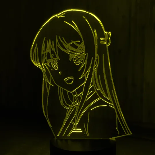 Акриловий світильник-нічник Дівчинка-Зайчик жовтий tty-n001615 Ціна