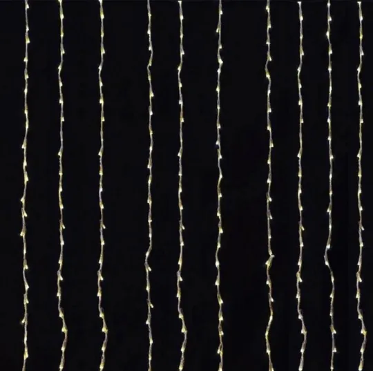 Гирлянда штора Водопад-роса, от USB, 2x2м, 8 нитей, 160 LED, 8 режимов Теплый белый Інтернет-аукціон