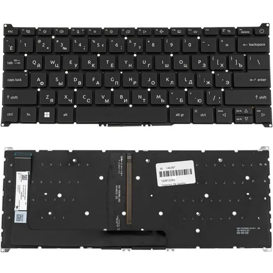 Клавиатура для ноутбука ACER (AS: A314-36, A314-42) rus, black, без фрейма, подсветка клавиш Ціна