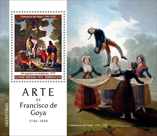 Гвинея Бисау-Живопись-Великие Художники-2023.Оптовый Лот! 20 чистых красивых комплектов-20 Блоков. Торговий майданчик