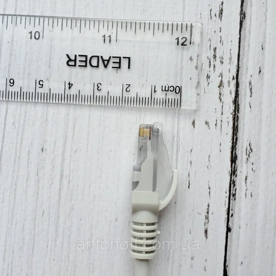 Мережевий кабель UTP Cat5e / патчкорд RJ-45 для інтернета 4 pairs 24AWG 1.5 метра Сірий З аукціону