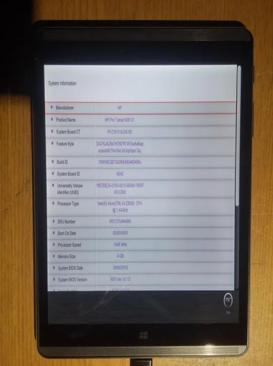 Планшет HP Pro Tablet 608 G1 Intel Atom Z8500/ 4Gb/ 64Gb/ 7,9”, IPS, FHD (2048 x 1536) Corning Goril Ціна