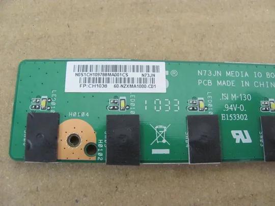 номер0531-20 плата кнопок ВКЛ LED 60-N1RMA1000  60.NZXMA1000.C01 для Asus N73 N73S N73J N73JN Плата кнопки включеня Кнопкова плата Кнопковий модуль Плата управління кнопками, Плата кнопки живлення Laptop Power button board оригінал Де купити