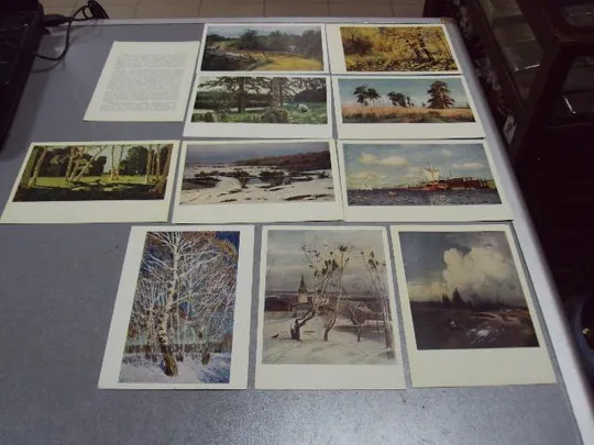 открытка набор русская природа в картинах художников 1961 10 шт №2719 Де купити