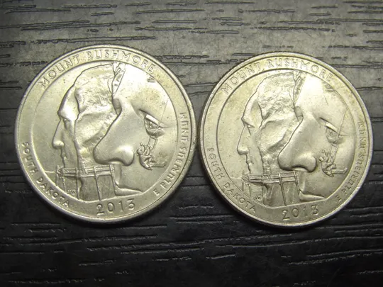 25 центів 2013 США Маунт Рашмор (два різновиди) Ціна