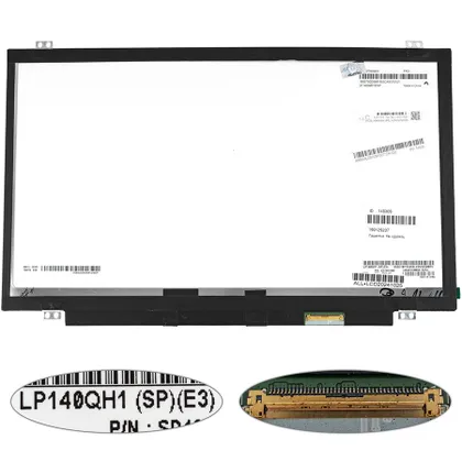 фото, Матриця 14.0 LP140QH1-SPE3 (2560*1440, 40pin(eDP), LED, SLIM (вертикальні вушки), глянець, роз'єм праворуч знизу) для ноутбука
