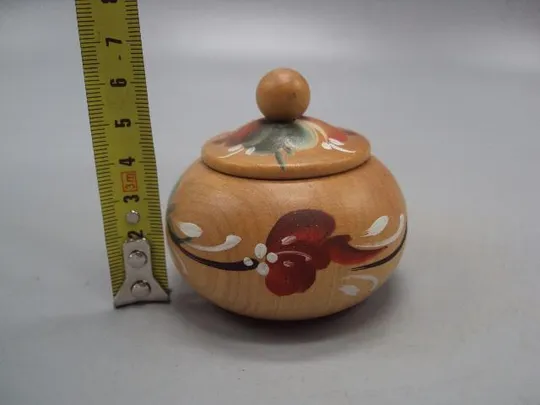 Купити Шкатулка дерево роспись узор растения цветы высота с крышкой 6 см №57