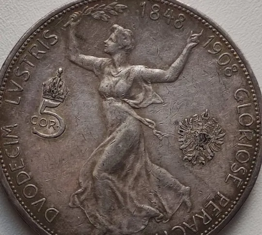 5 корон 1848-1908 г монета серебро Австро-Венгрия 50 лет правления, Франц-Иосиф fp684. Ціна