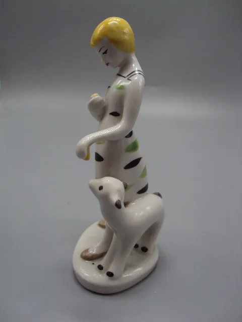 Фигура фарфор полонное ЗХК статуэтка девочка с козленком козликом высота 16 см №15610МЯ Інтернет-аукціон