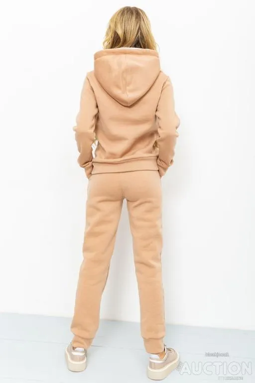 Спорт костюм женский на флисе, цвет темно-бежевый, 102R016-1 Де купити