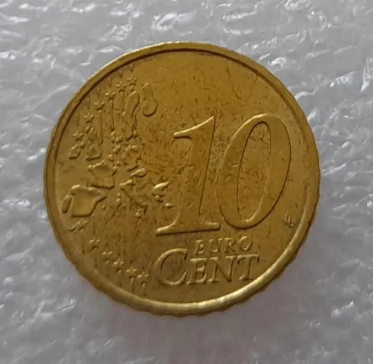 Купити (2497) 10 євроцентів 2002 Італія  роздвоєний кант (10 евроцентов 2002 Италия брак)