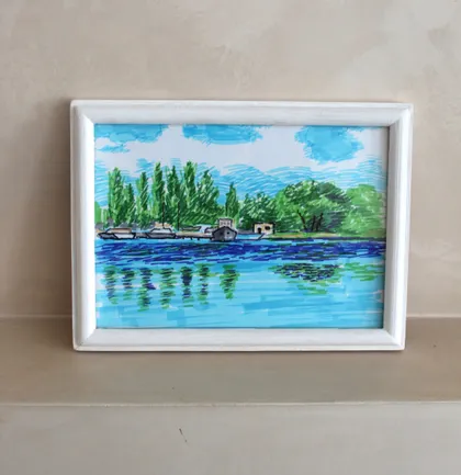 фото, Картина "Вид на яхт-клуб"