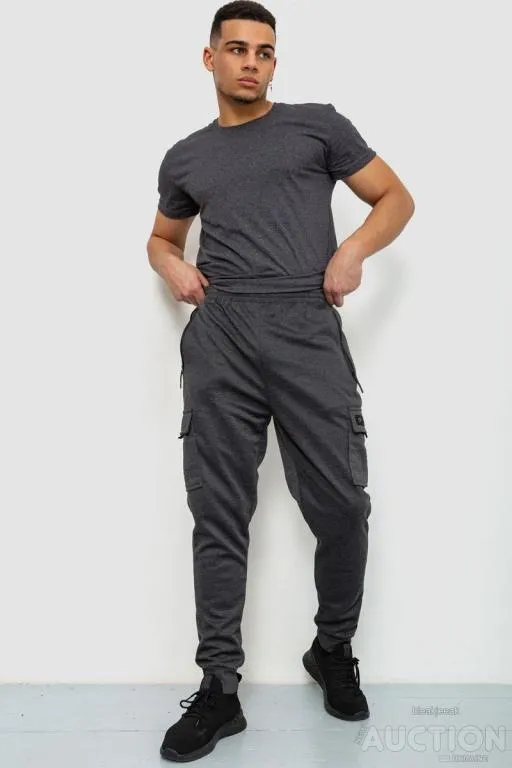 Купити Спорт штаны мужские, цвет темно-серый, 244R41616
