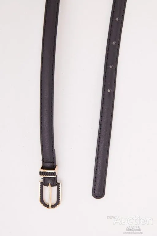 Женский тонкий ремень, из кожзама, черного цвета, 196RL1010W19 З аукціону