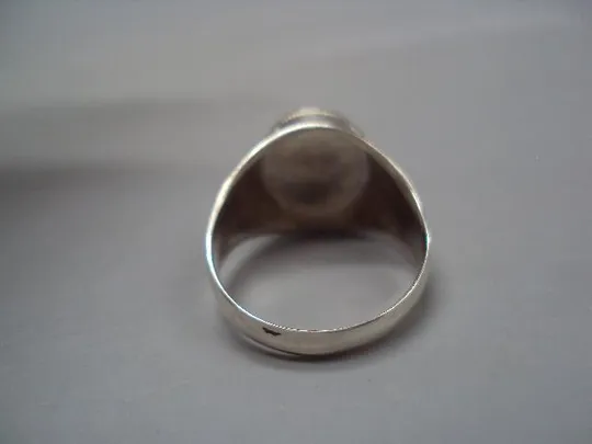 Мужской перстень кольцо овал зодиак Овен гороскоп серебро Украина вес 6,11 г размер 19,5 №15148 Недорого