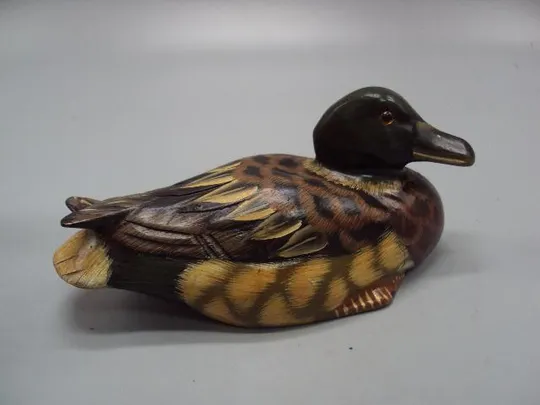 Фигура утка дерево статуэтка уточка селезень высота 5,5 см, длина 13 см №3 Продаж