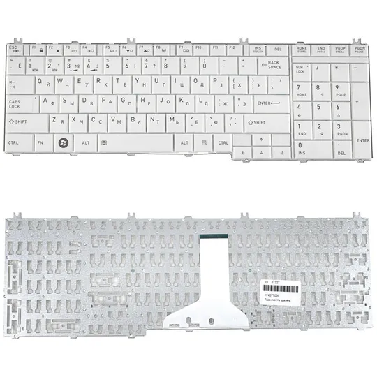 Купити Клавіатура для ноутбука TOSHIBA (C650, C655, L650, L655, C660, L670, L675) rus, white