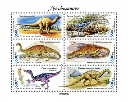 Купити Гвинея-Динозавры-2023.Чистый полный красивый комплект.MNH.