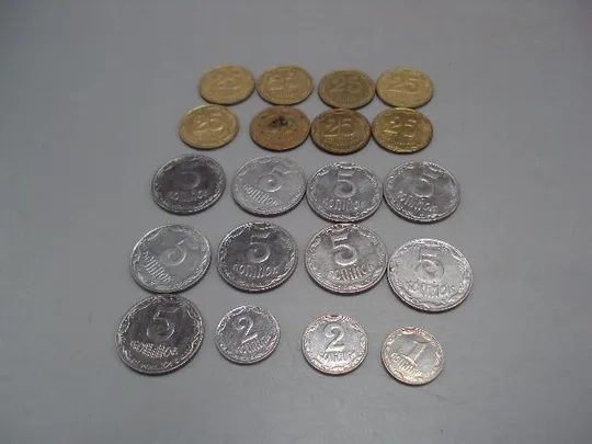монета украина 1 копейка, 2 копейки, 5 копеек, 25 копеек 1992-2013 лот 20 шт №14819 З аукціону